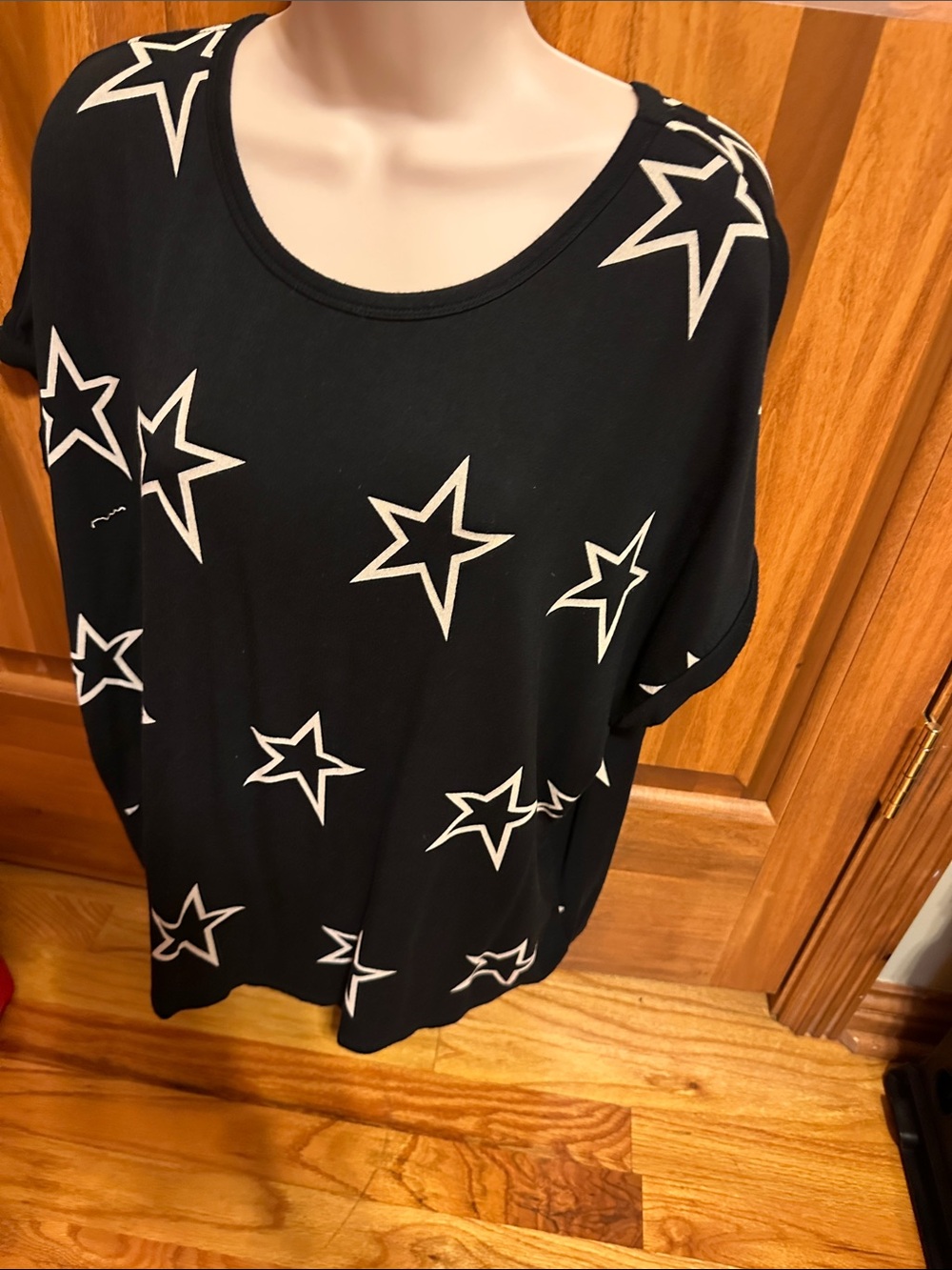 Buffalo David Bitton Black Top with White Star Print